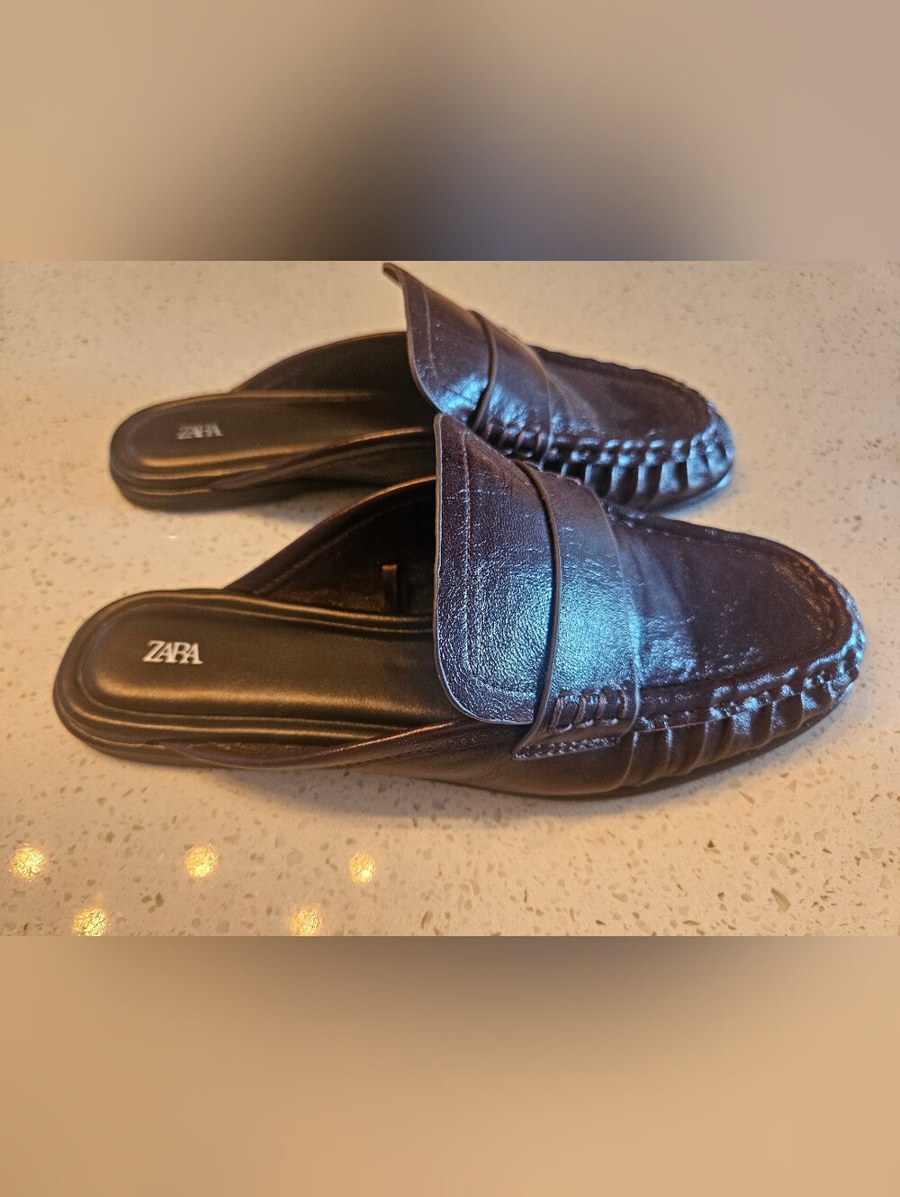 Zara Leather Loafers Brand New